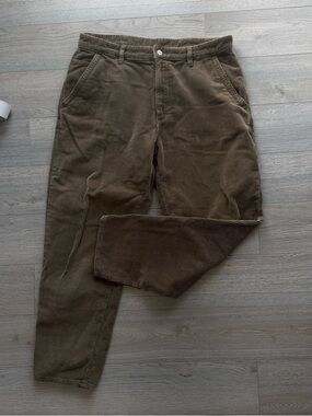 Zara Men's Corduroy Pants in Olive Brown